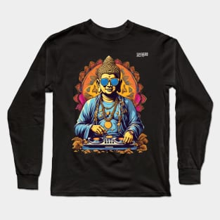 Psychedelic Dj Buddha - Catsondrugs.com #buddha #buddhism #meditation #buddhist #love #buddhaquotes #peace #zen #yoga #india #jaybhim Long Sleeve T-Shirt